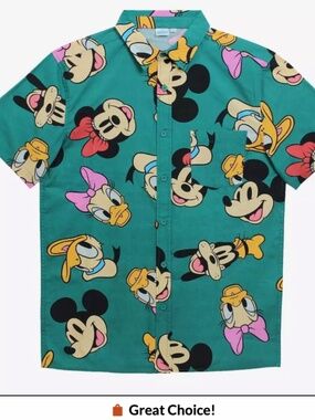 Mickey and Friends Button Up Shirt NWT Size XL